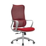 كرسي شبك بدون مسند رقبه باللون الاحمر